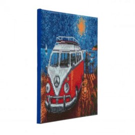Craft Buddy Crystal Art Canvas Kit - Camper Van Go 30cm x 30cm