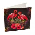 Craft Buddy Crystal Card Kit - Pink Flamingoes 18cm x 18cm