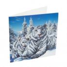 Craft Buddy Crystal Card Kit - Snowy White Tigers 18cm x 18cm