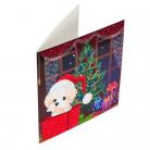 Craft Buddy Crystal Card Kit - Puppy For Christmas 18cm x 18cm